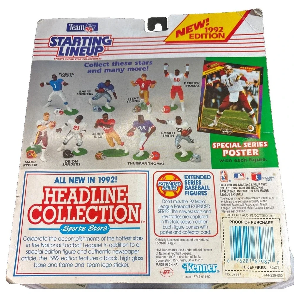 1992 ROOKIE STARTING LINEUP SLU NFL HAYWOOD JEFFIRES HOUSTON OILERS SL372